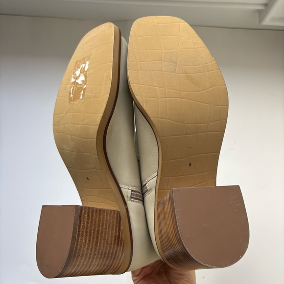 Anthropologie Seychelles Leather Turbulent Chunky Ankle Boot Cream Sz 8 - Picture 9 of 10